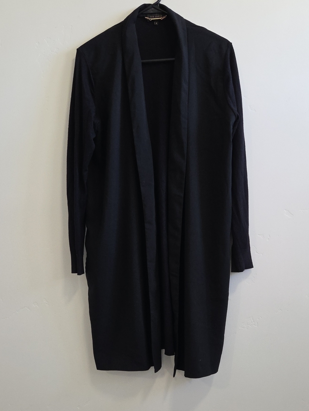 Ted Baker Women's Black Open-Front Long Blazer Jacket